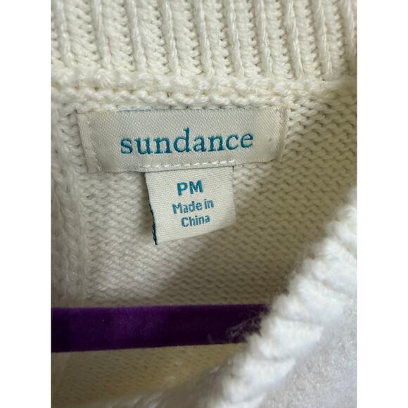 Sundance Knit Short Sleeve Sweater Cream Classic Romantic Sz MPetite - Picture 8 of 8